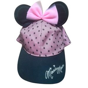 DISNEY WORLD Baseball Cap Sweet Minnie Mouse Ears Women’s Size 57-62 CM Pink